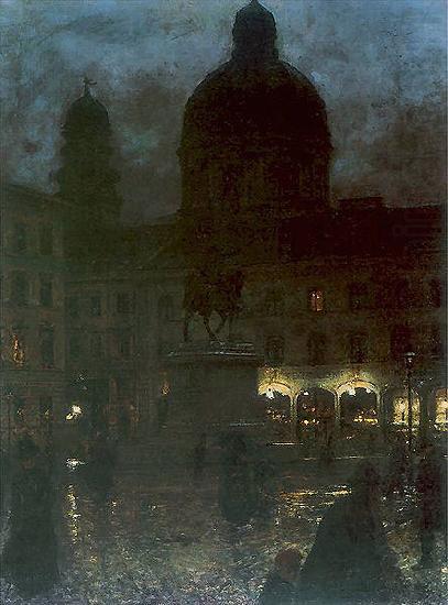 Wittelsbacher Square during the night., Aleksander Gierymski
